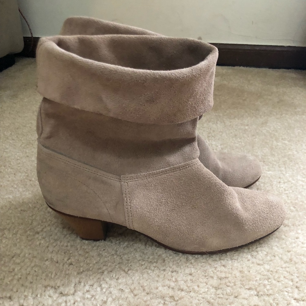 Glorious tan suede bootie